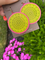 Pink Green Spirograph Earrings - Wild Magnolia