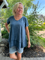 Mineral Wash Top in Blue Grey - Wild Magnolia
