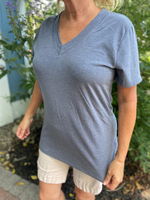 Everyday V-Neck Top in Charcoal - Wild Magnolia