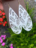 White Feather Teardrop Earrings - Wild Magnolia