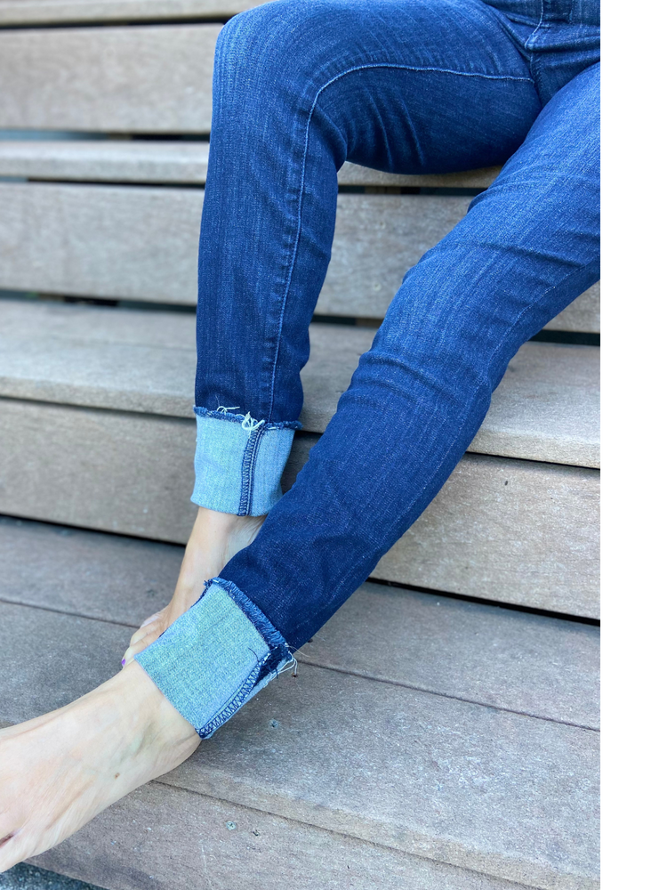 Mid Rise Dark Wash Denim Skinny Judy Blue Jeans - Wild Magnolia