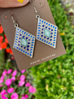 Silver Blue Diamond Dots Earring - Wild Magnolia