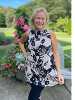 Curvy Floral Sleeveless Tunic in Taupe - Wild Magnolia