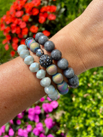 Hematite Sparkle Bead Bracelet Set