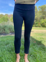 Black Mineral Wash Cropped Leggings