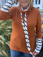 Curvy Striped Color Block Tunic in Camel - Wild Magnolia
