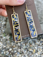 Gold Black Faux Stone Bar Earring - Wild Magnolia