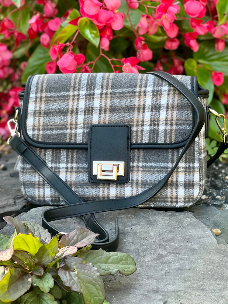 Elodie Plaid Gold Accent Crossbody
