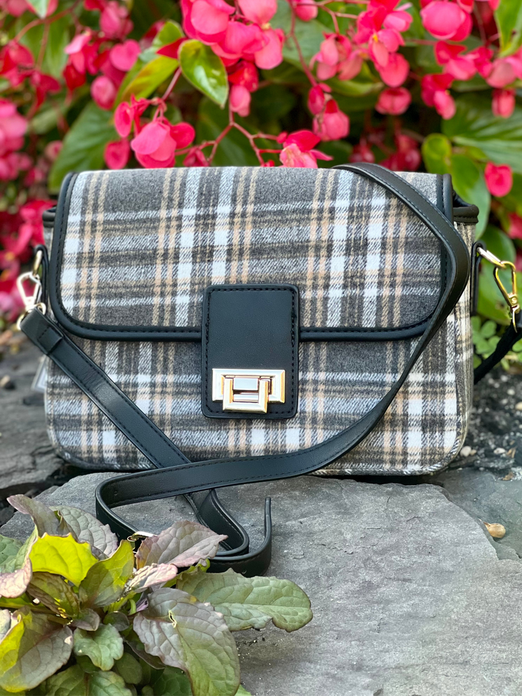 Elodie Plaid Gold Accent Crossbody - Wild Magnolia