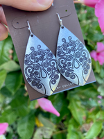 Silver Etched Tree Branch Earrings - Wild Magnolia