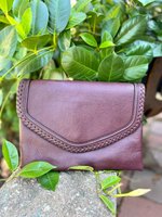 Sloane Flapover Tassel Crossbody in Wine - Wild Magnolia