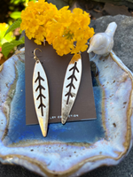Gold Ellipse Modern Feather Earrings - Wild Magnolia
