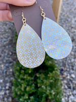 Gold Overlay Mother of Pearl Teardrop Earrings - Wild Magnolia