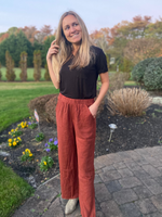 Burgundy Wide Leg Pants