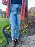 Judy Blue High Waist Southwestern Cuff Relaxed Fit Jeans - Wild Magnolia