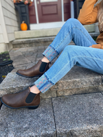 Judy Blue High Waist Southwestern Cuff Relaxed Fit Jeans - Wild Magnolia