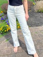 Judy Blue High Waist Mild White Straight Leg Jeans - Wild Magnolia