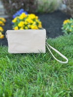 Riley Canvas Crossbody Bag in Taupe
