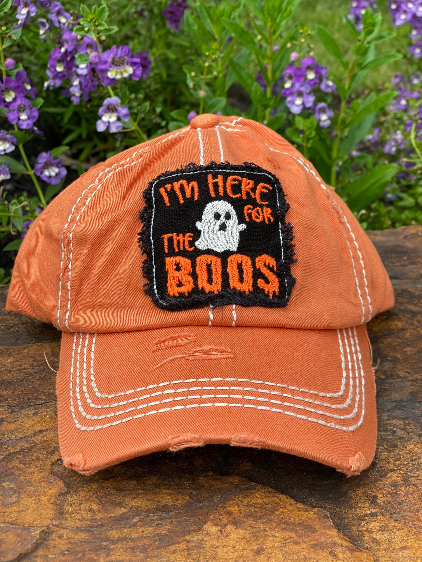 Here for the Boos Distressed Hat - Wild Magnolia