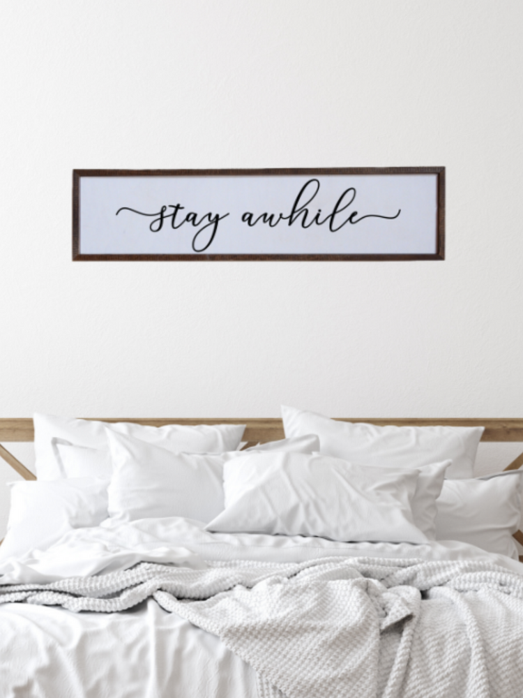 Stay Awhile Reclaimed Wood Sign