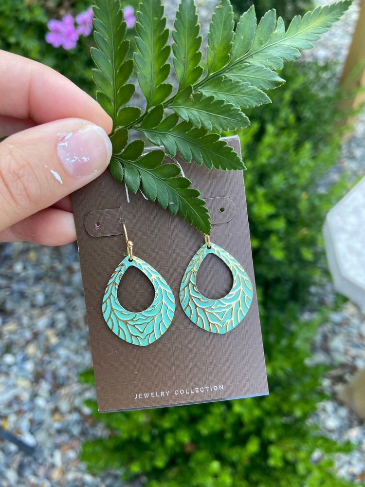 Mint Wash Open Drop Earrings