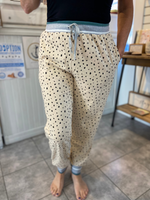 Dotted French Terry Joggers with Stripe Details