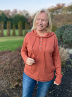 Thermal Easywear Henley Hoodie Top - Wild Magnolia