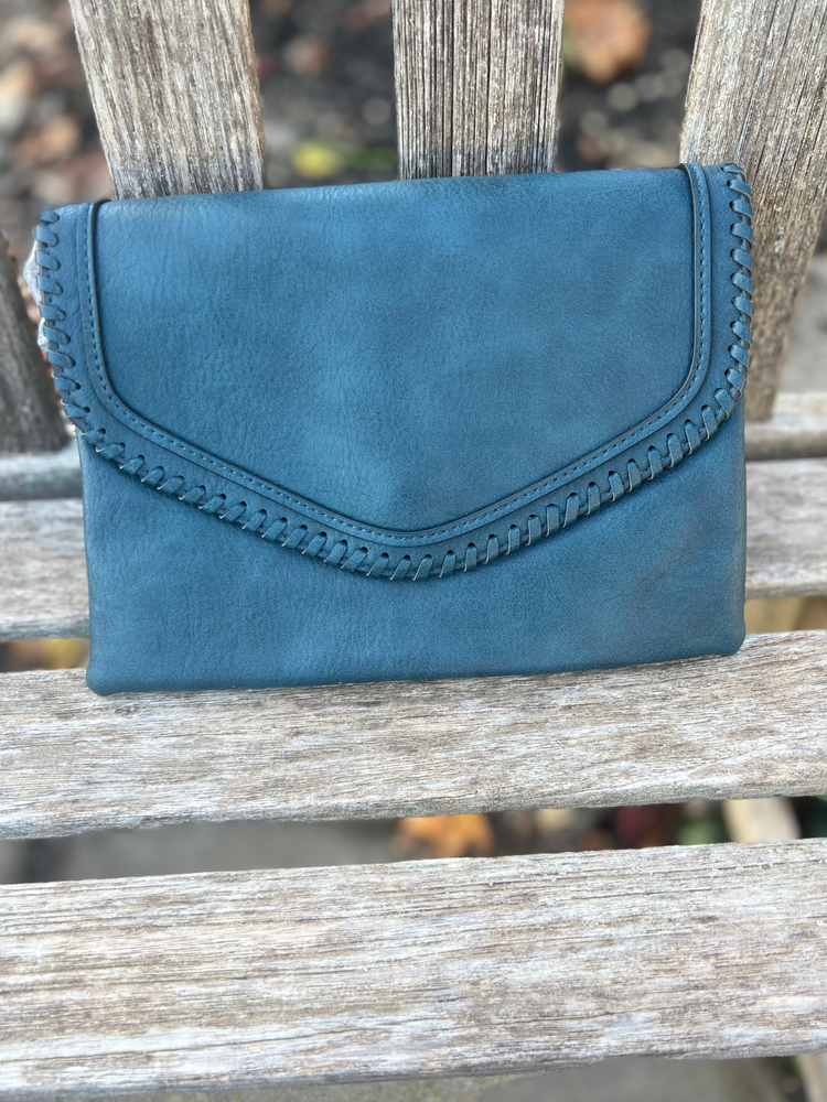 Sloane Flapover Crossbody Bag in Navy