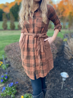 Acid Wash Dress in Rust Plaid - Wild Magnolia