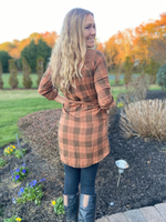 Acid Wash Dress in Rust Plaid - Wild Magnolia