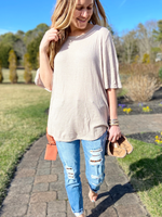 Wide Sleeve Tunic in Sand - Wild Magnolia
