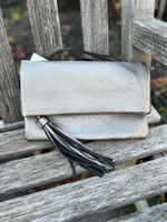 Austin Flapover Crossbody Clutch in Pewter
