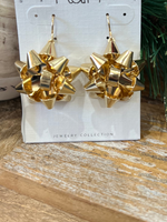Gold Bow Christmas Earrings - Wild Magnolia