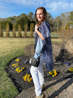 Blue and White Vintage Kimono in Curves - Wild Magnolia