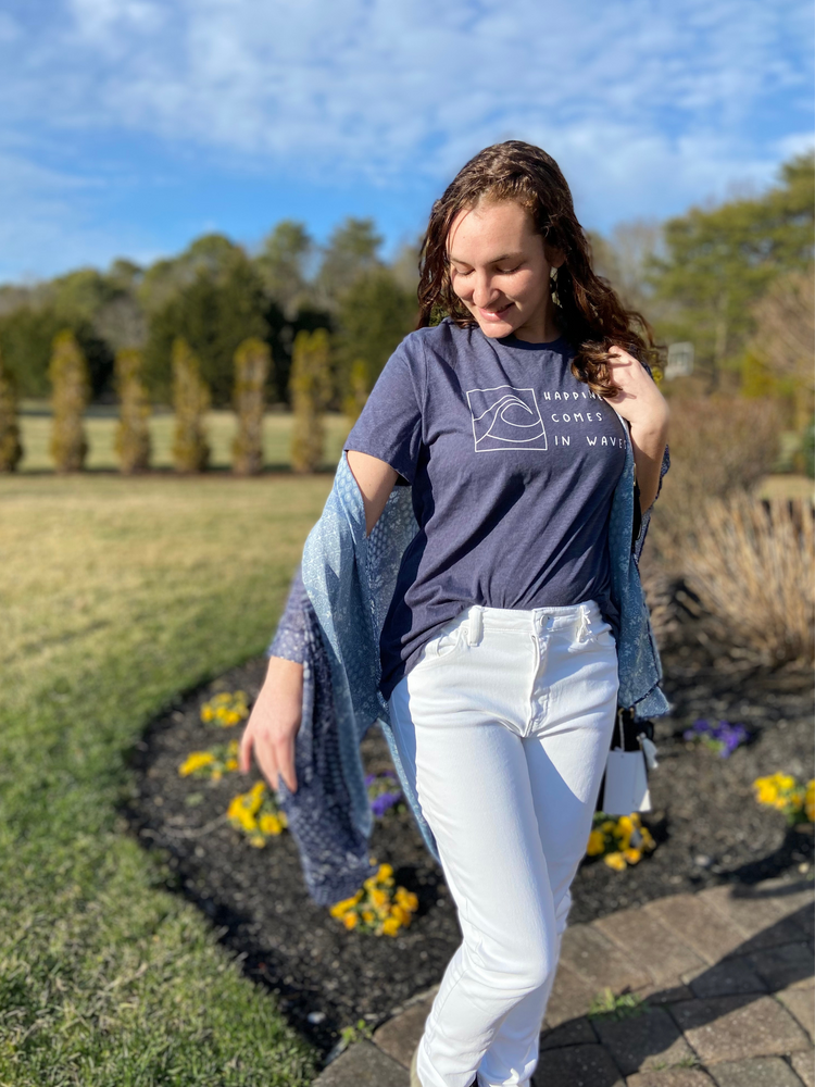 Blue and White Vintage Kimono in Curves - Wild Magnolia