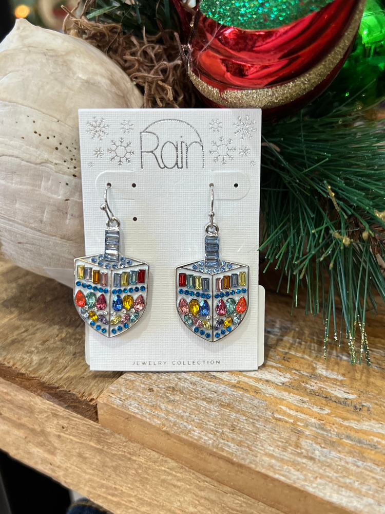 Colorful Dreidel Earrings