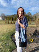 Blue and White Vintage Kimono in Curves - Wild Magnolia