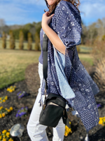 Blue and White Vintage Kimono in Curves - Wild Magnolia