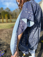 Blue and White Vintage Kimono in Curves - Wild Magnolia