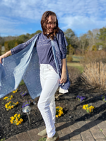 Blue and White Vintage Kimono in Curves - Wild Magnolia