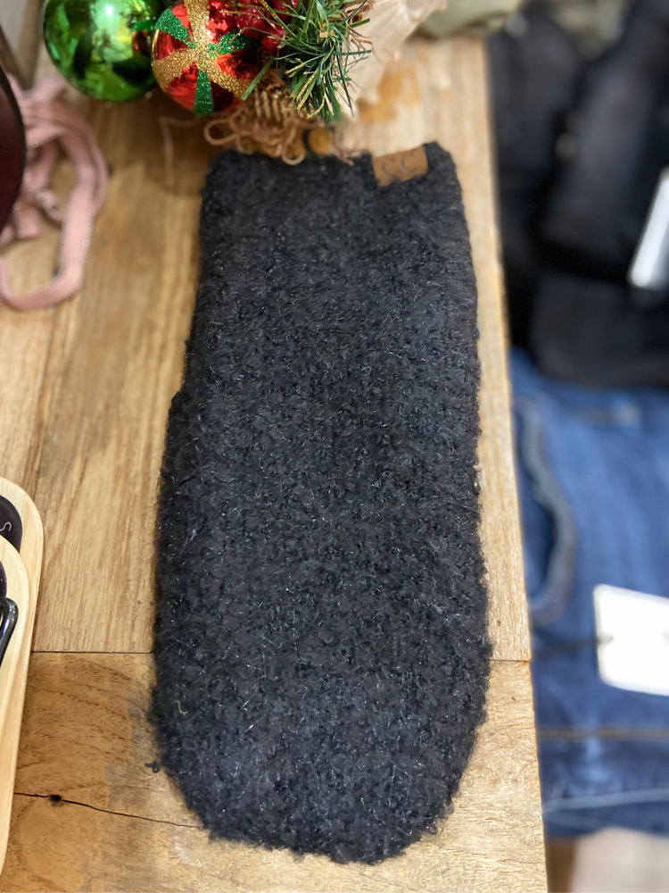 C.C. Brand Black Boucle Mittens