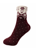 Nordic Printed Socks in Burgundy