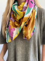 Tropical Floral Oversized Scarf - Wild Magnolia