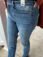 Judy Blue Hi-Waisted Dandelion Embroidered Skinny Jeans - Wild Magnolia