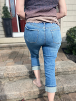 Judy Blue High Waisted Cuff Capri - Wild Magnolia