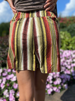 Casual Striped Elastic Shorts with Pockets - Wild Magnolia