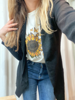 Black Open Front Cardigan - Wild Magnolia